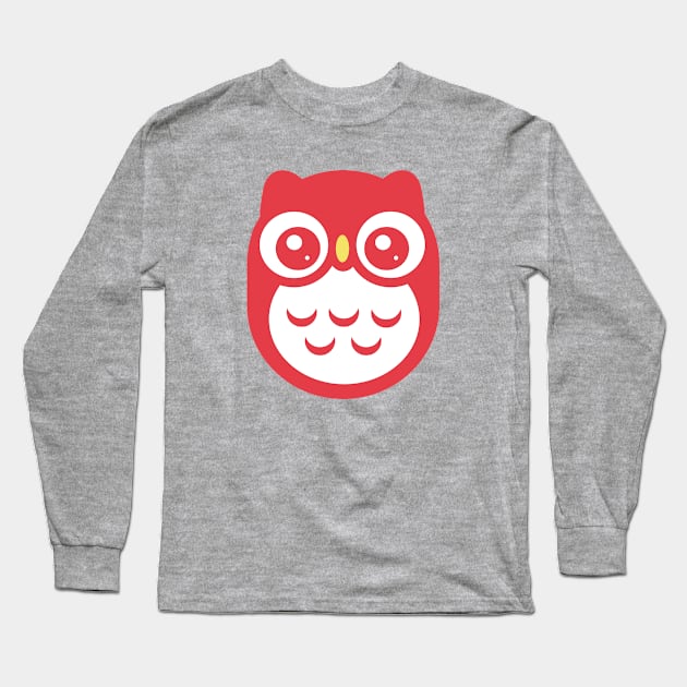 Red Cute baby Owl Long Sleeve T-Shirt by ClaudiaRinaldi